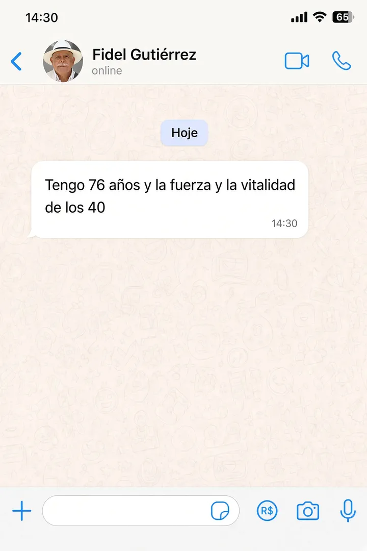 Conversa de Fidel Gutiérrez no WhatsApp