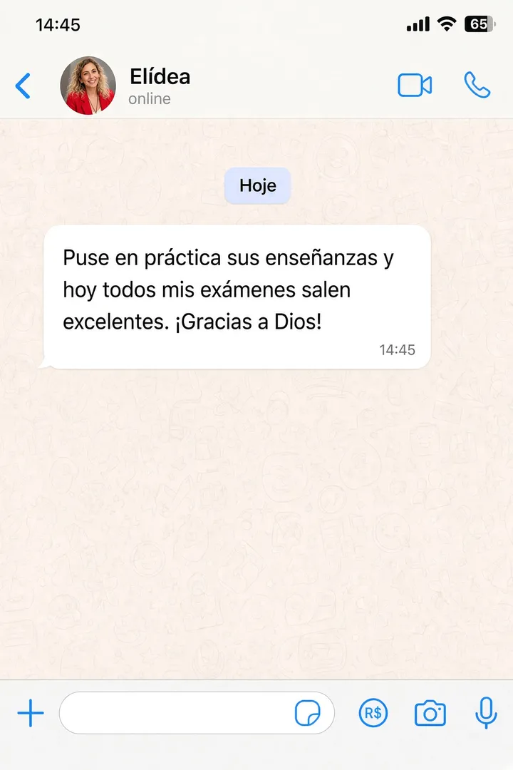 Conversa de Elídea no WhatsApp
